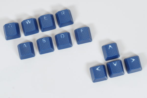 Blaue Tastenkappen mit Grip Keycaps